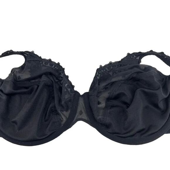 Bali Minimizer Bra 42DD Black Embroidered Lace Unlined Underwire Adjustable 3573 - Picture 3 of 6